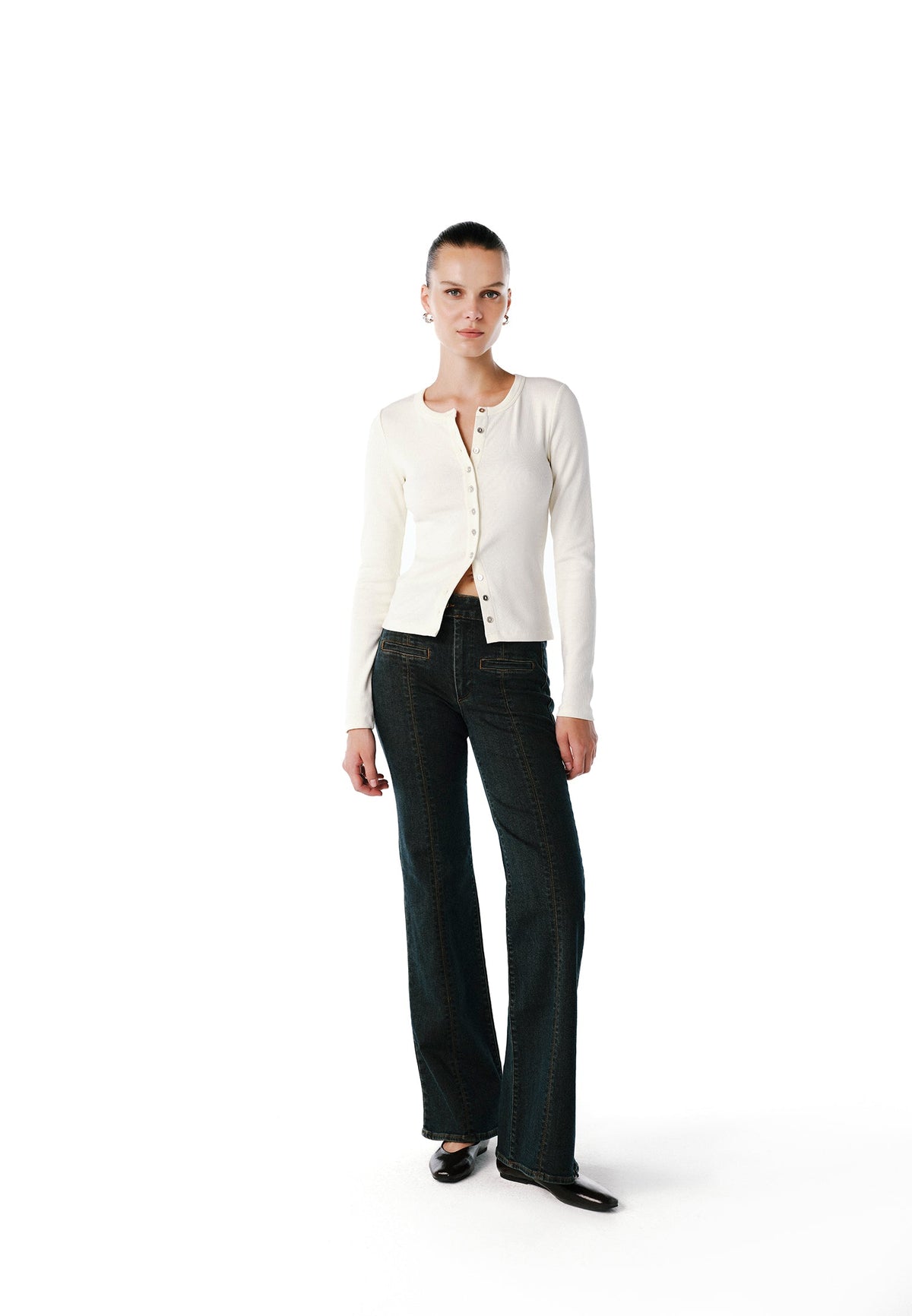 Spanish Leg Trousers - MID BROWN DENIM