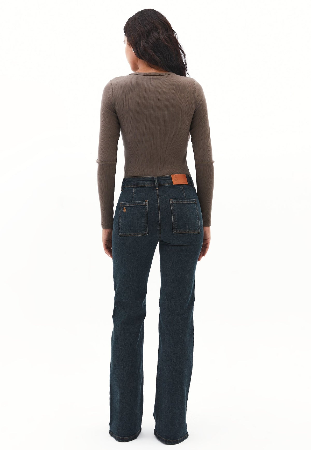 Spanish Leg Trousers - MID BROWN DENIM