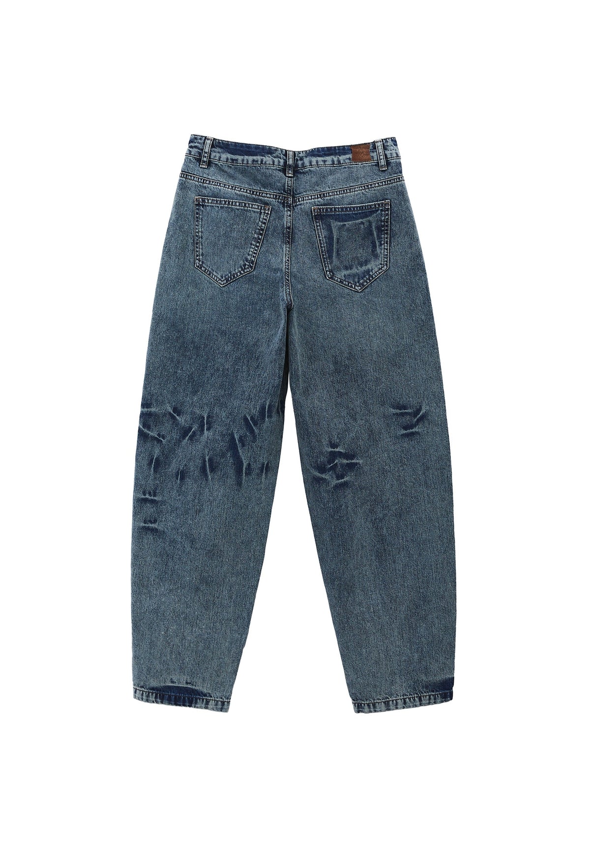 Barrel Leg Jeans - MID BROWN DENIM