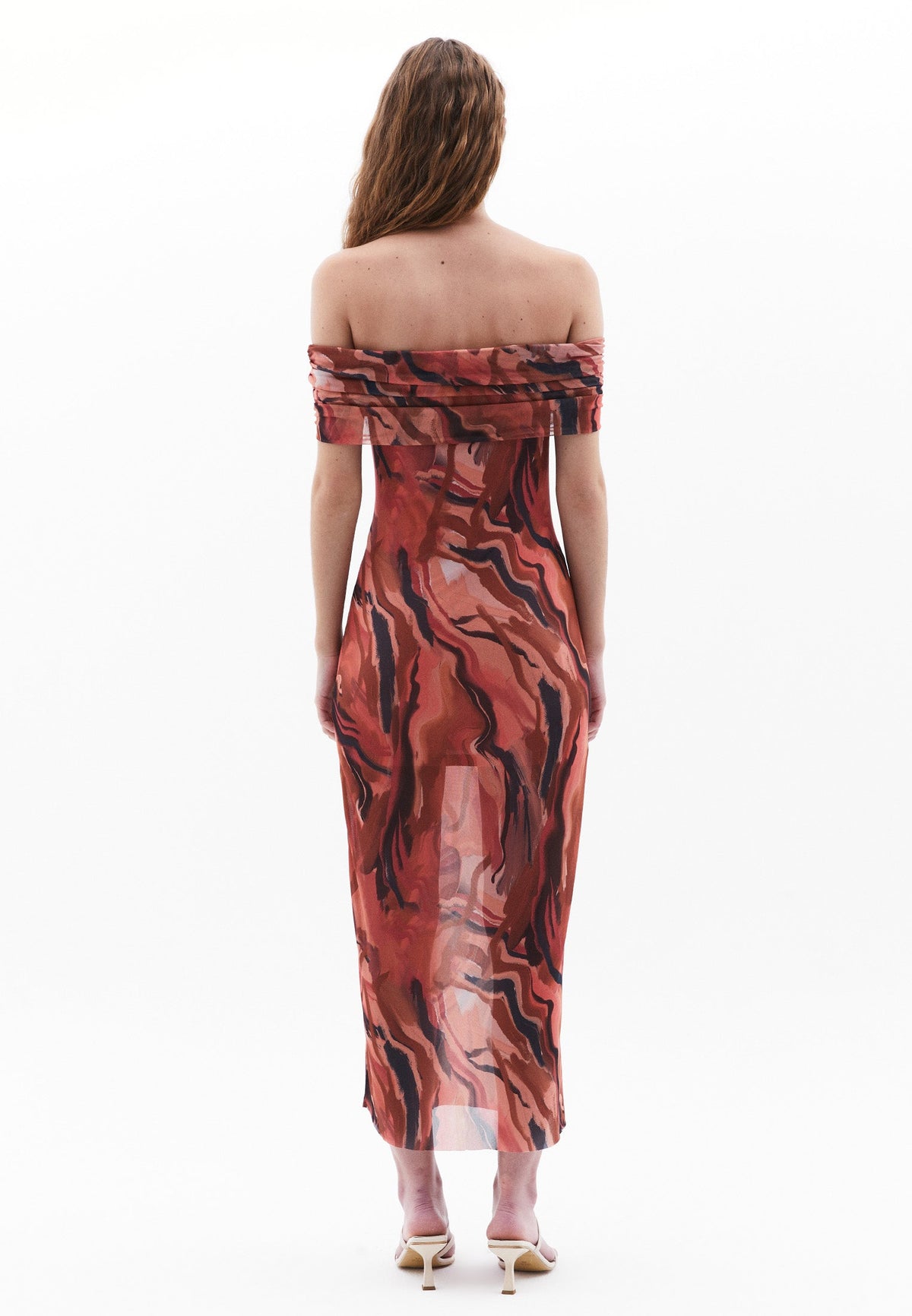 Off Shoulder Long Bodycon Dress - MIX COMB