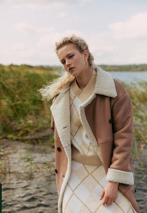 Long Loose Coat With Pocket Details - MOUNTAIN TRAIL