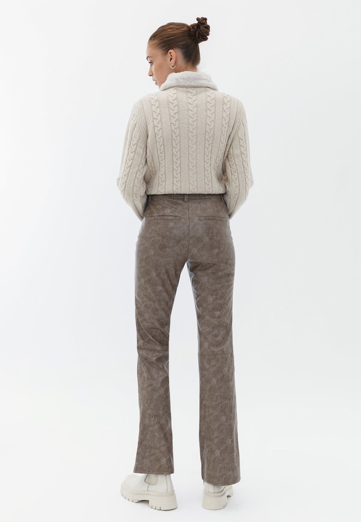 Bootcut Leather Pants With Straight Leg - MOUNTAIN TRAIL
