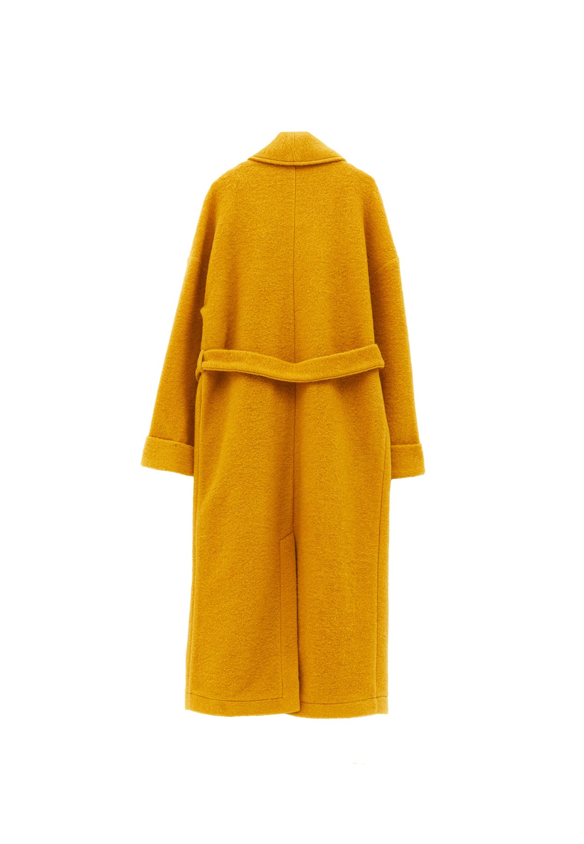 Long Coat With Shawl Collar And Belt Detail - NARCISSUS
