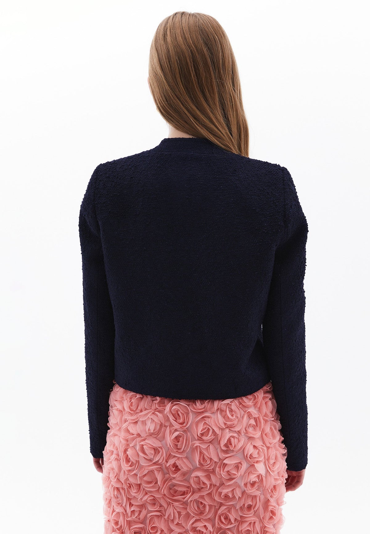 Short Tweed Jacket With Pocket Detail - NAVAL ACADEMY