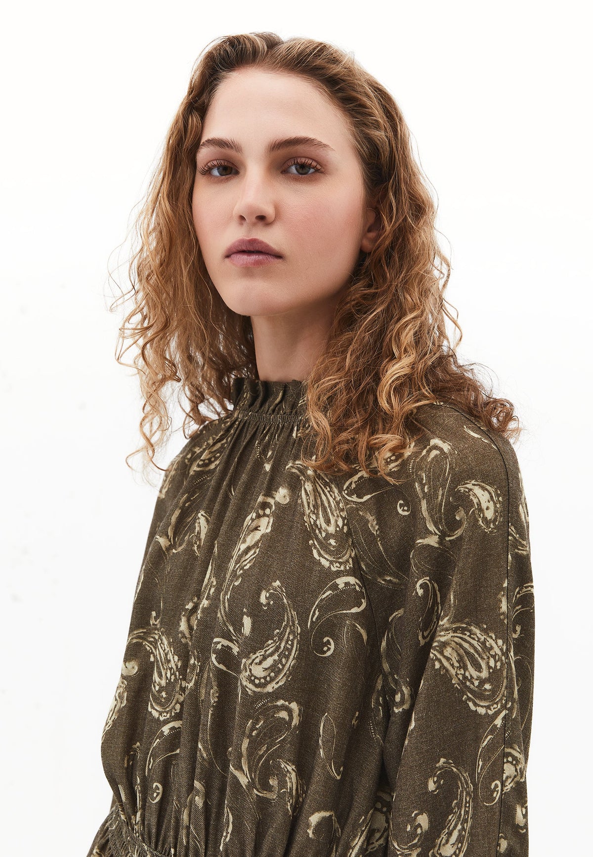 Printed A-Line Dress - PAISLEY COMB
