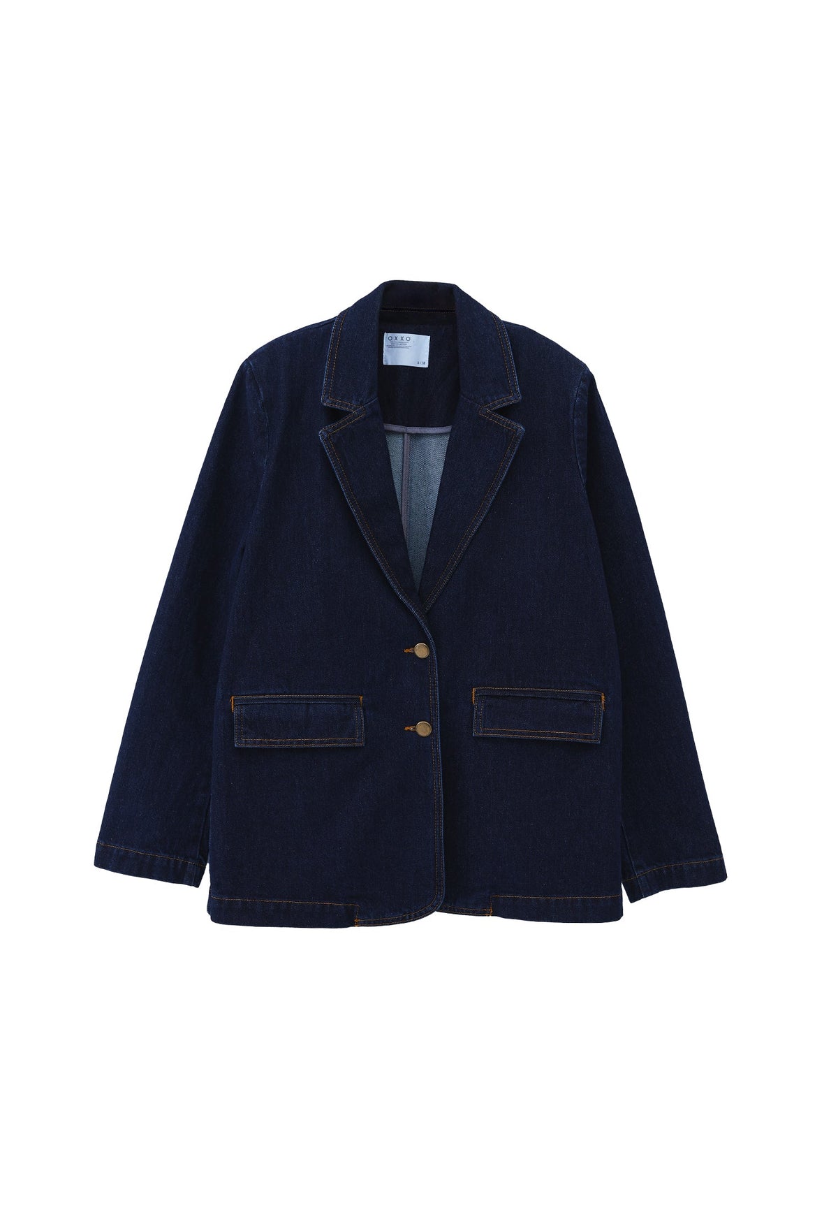Oversize Double Breasted Blazer Jacket - RAW DENIM