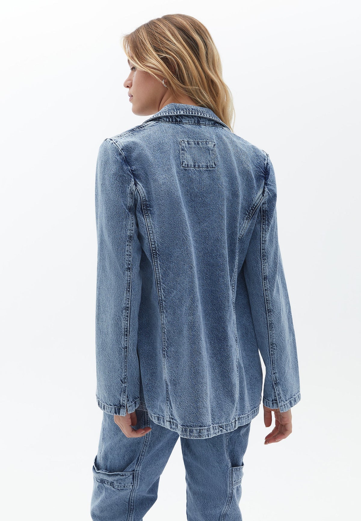 Denim Long Sleeve Pocket Detailed Tunic Jacket - RODEO DENIM