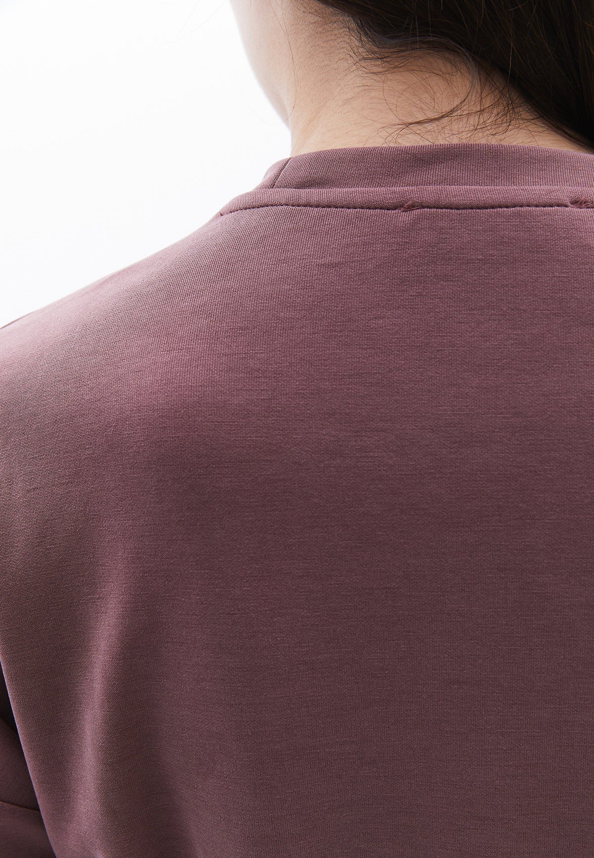 Crew Neck Long Sleeve Cropped Sweatshirt - ROSE TAUPE
