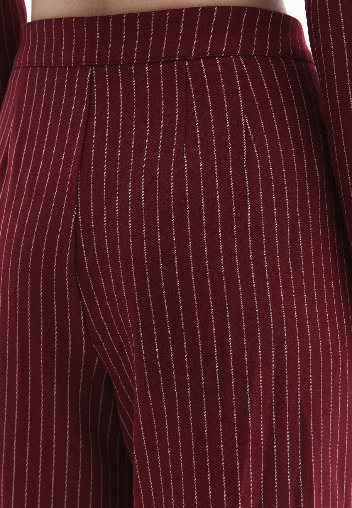 High Waist Wide Leg Trousers - RUMBA RED