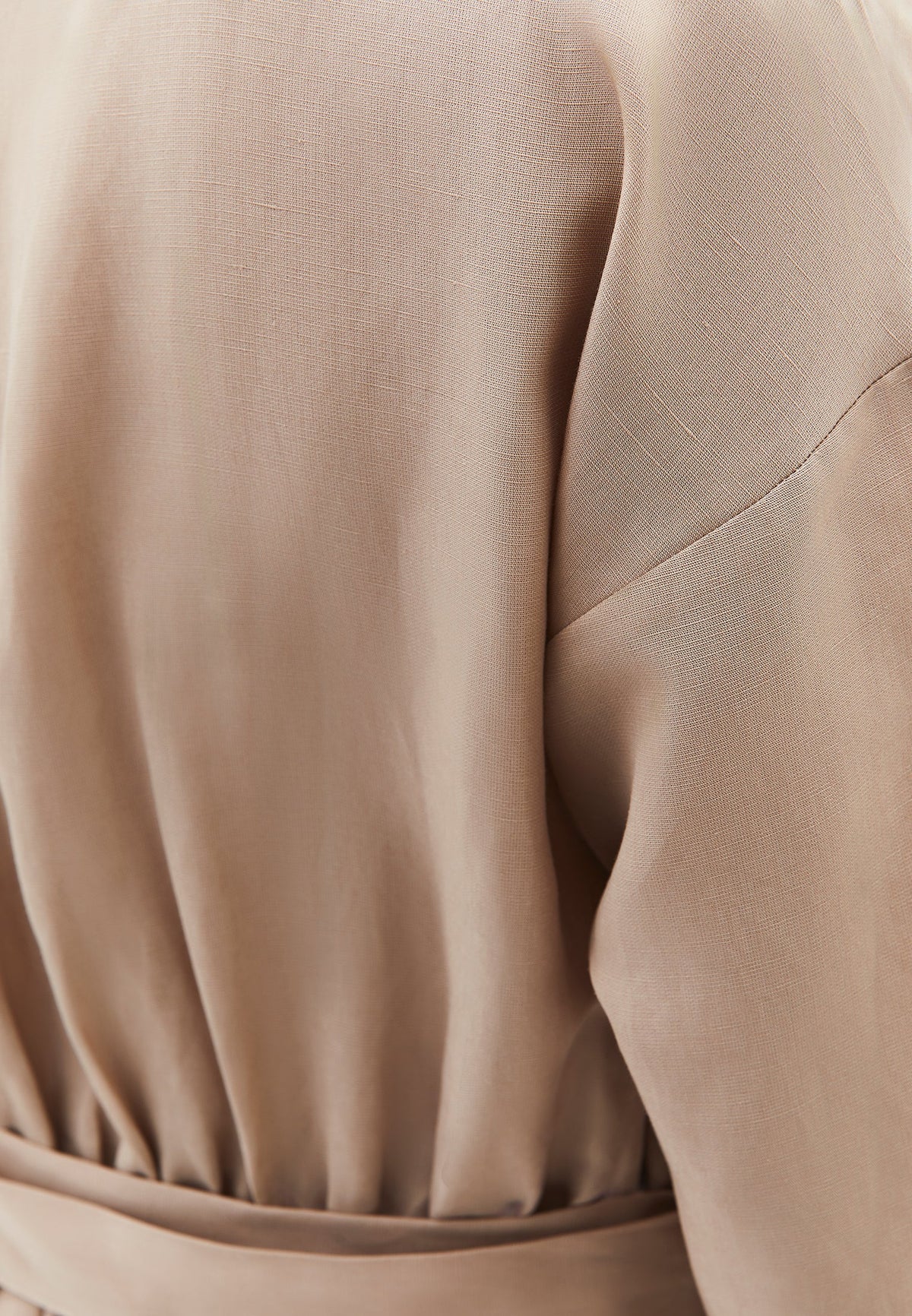 Long Dress With Belt Detail - SAVANNAH TAN