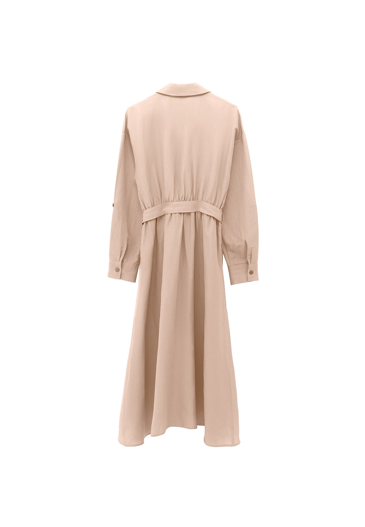 Long Dress With Belt Detail - SAVANNAH TAN