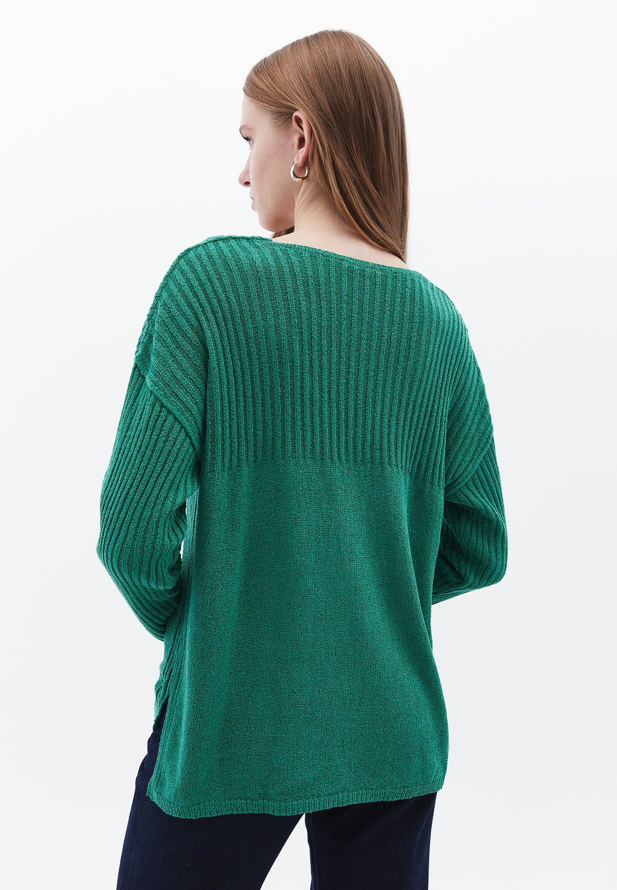 V Neck Bouclé Sweater - SHADY GLADE