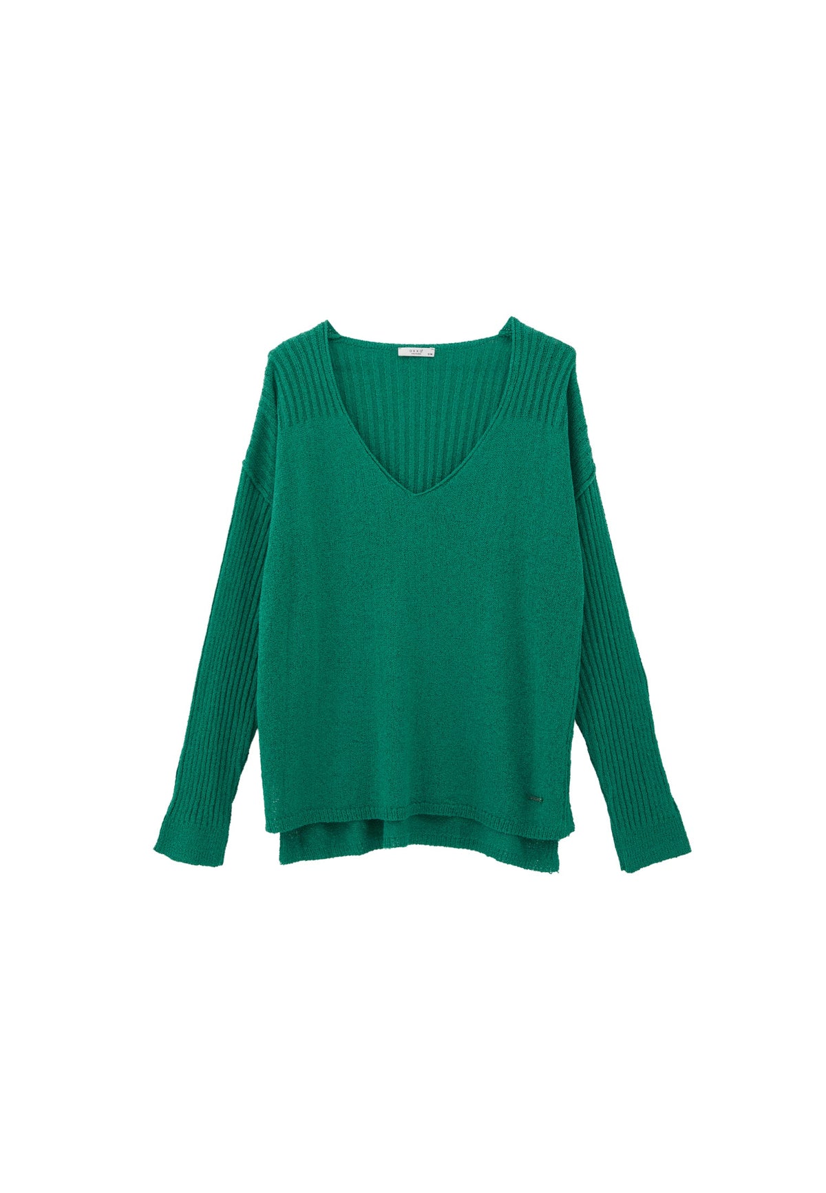 V Neck Bouclé Sweater - SHADY GLADE