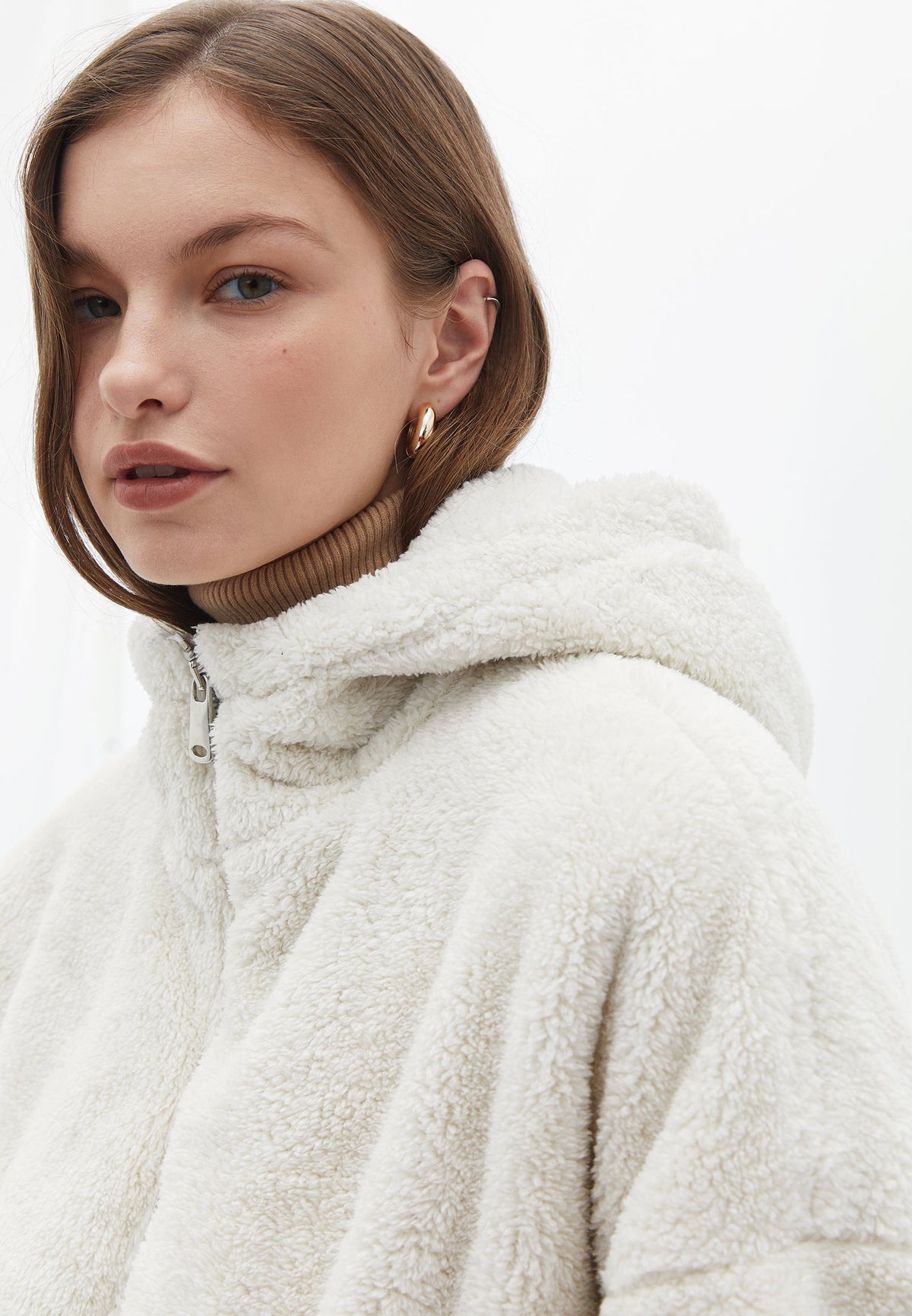 Long Sleeve Hooded Jacket - SILVER BIRCH