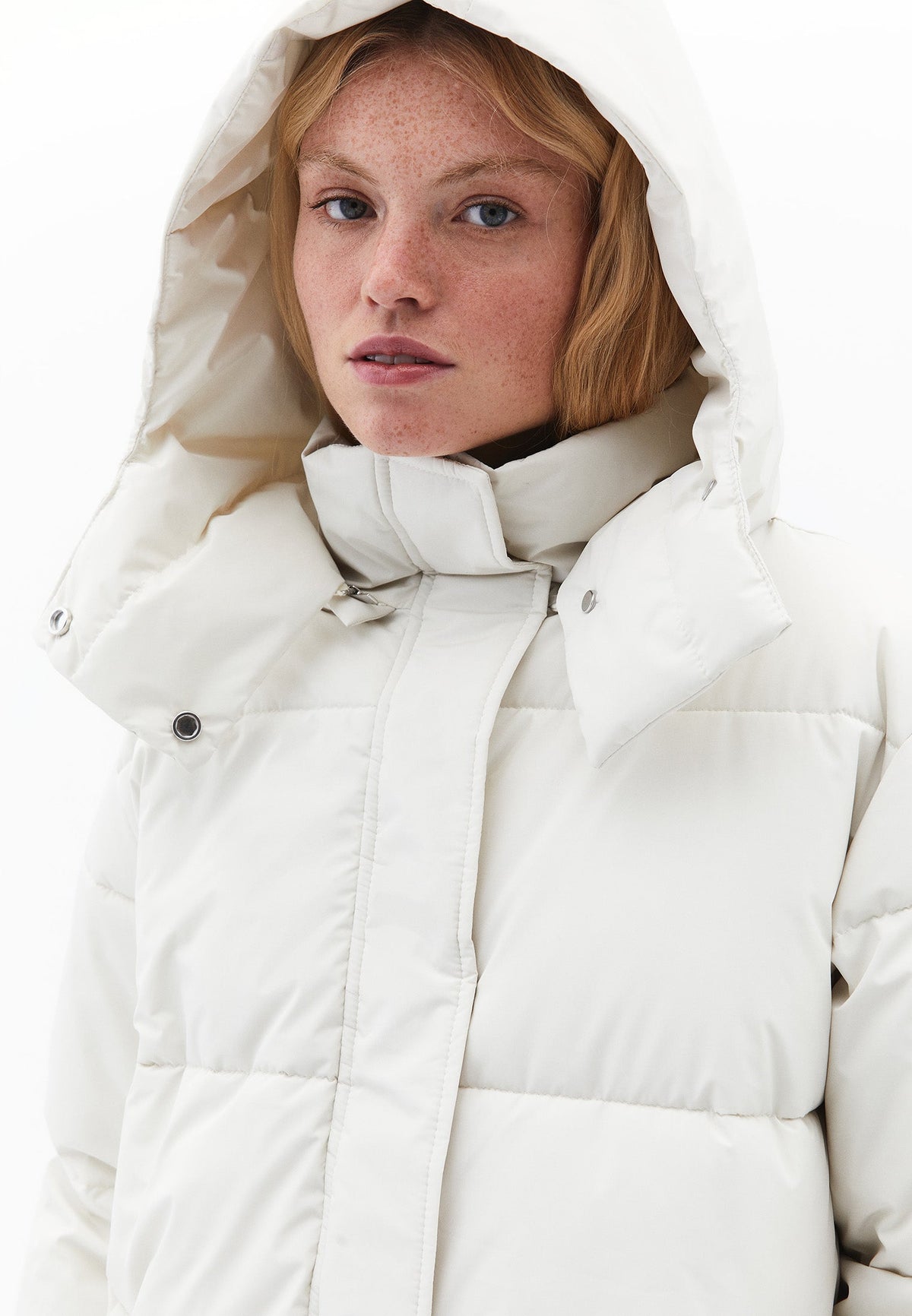 Long Coat With Zipper Detail - SILVER BIRCH