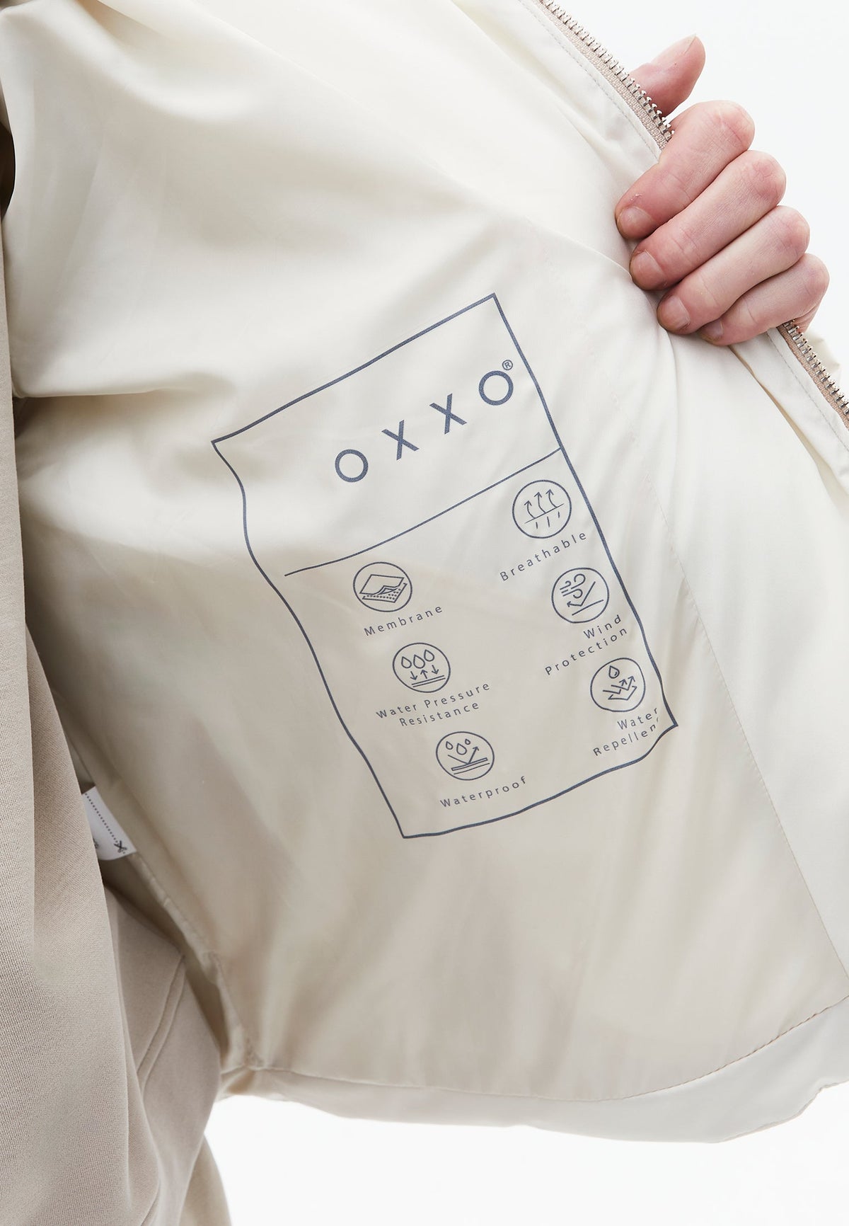 Hooded Loose Coat - SILVER BIRCH