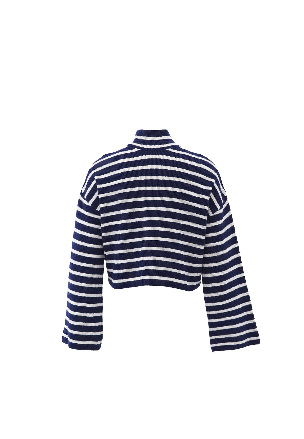 High Neck Cropped Sweater - OCEAN CAVERN/SILVER BIRCH