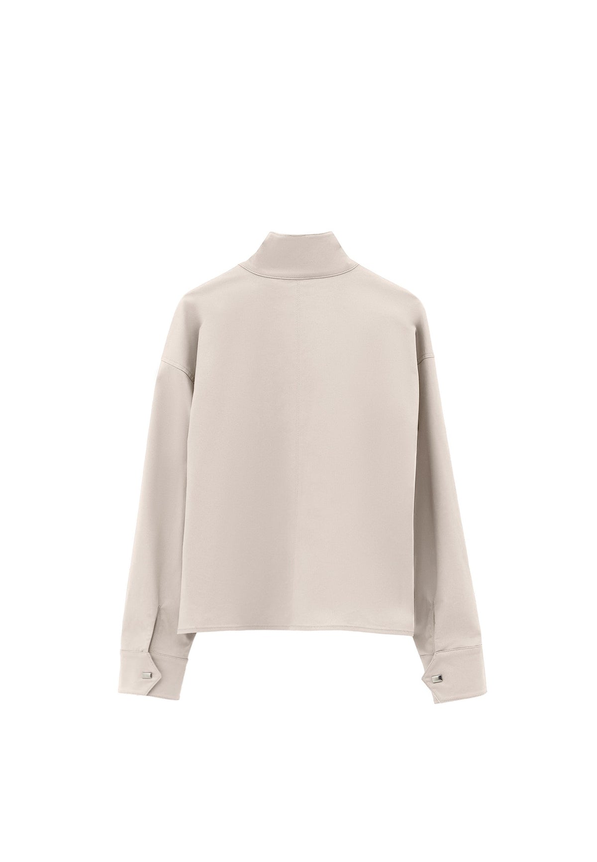 Turtleneck Long Sleeve Shirt - SIMPLY TAUPE