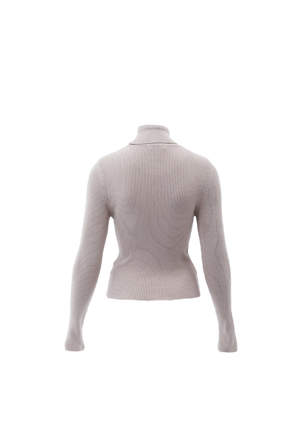 Ribbed Raglan Sleeve Turtleneck Sweater - SIMPLY TAUPE