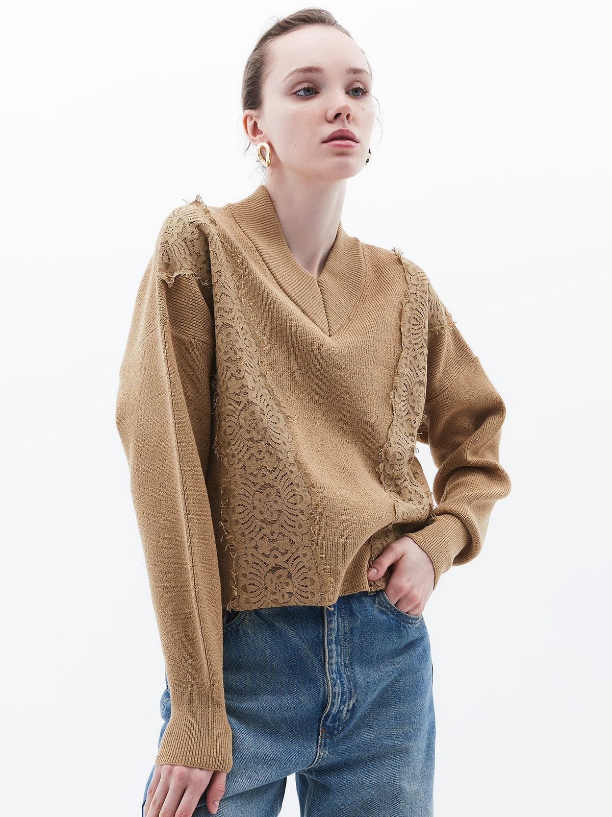 Embroidered Long Sleeve Crew Neck Sweater - STARFISH