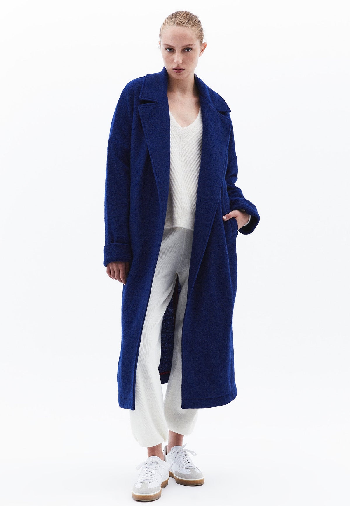 Long Oversize Coat Shirt Collar - SURF THE WEB