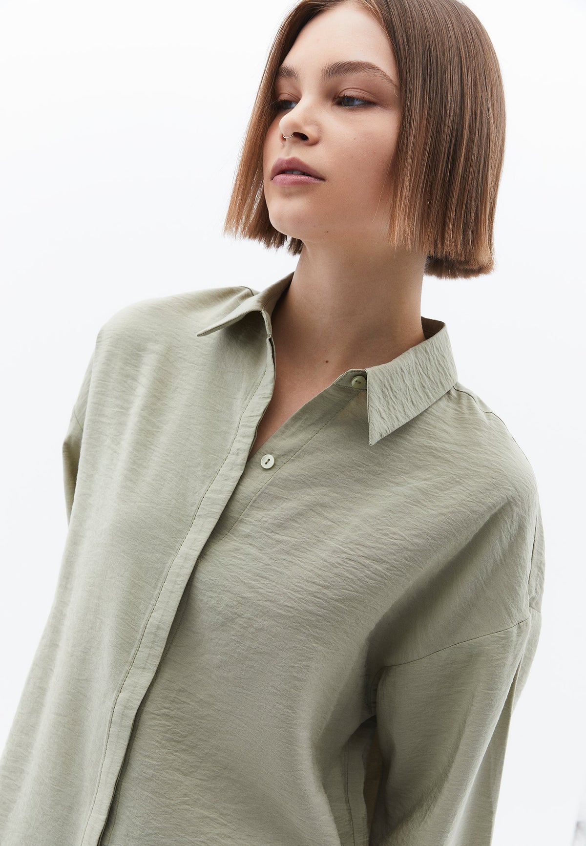 Oversize Shirt With Button Detail - TEA