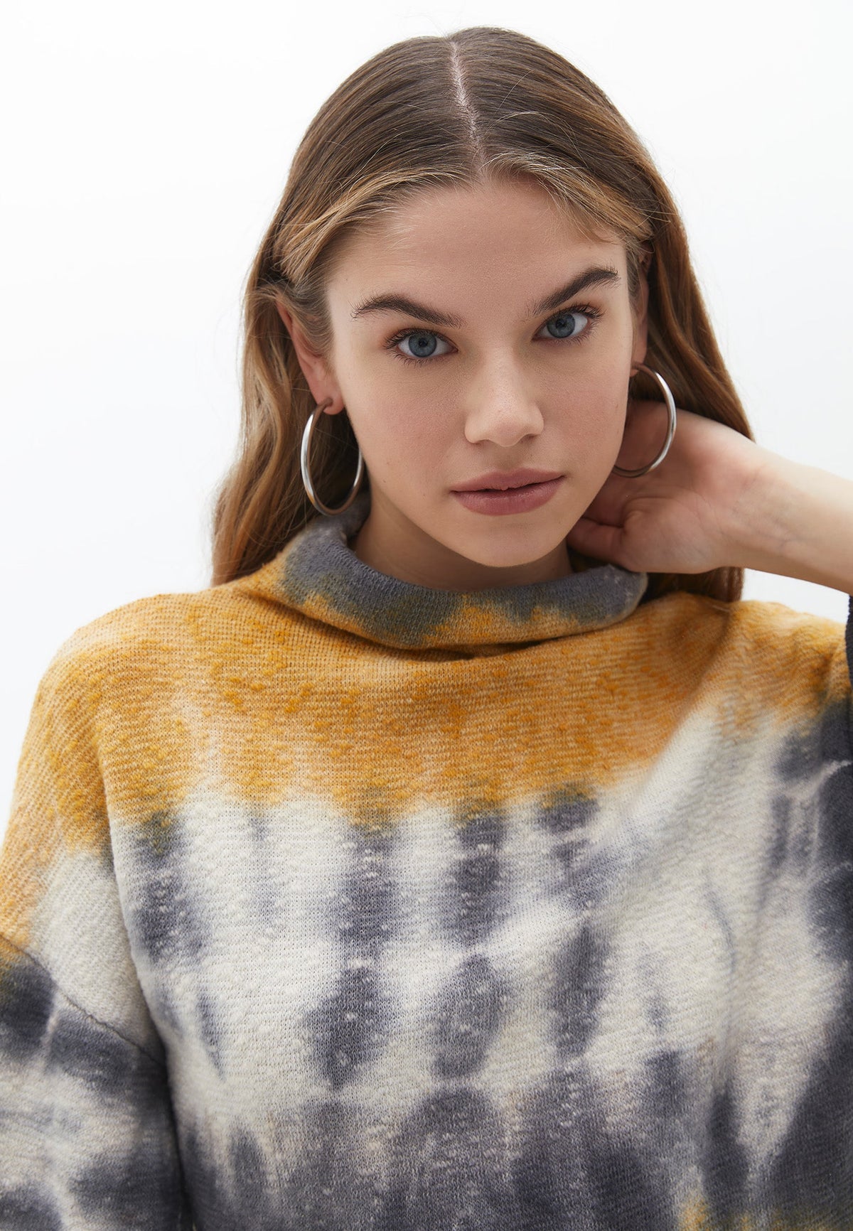 Oversize Cropped Tie-Dye Blouse - TIE DYE