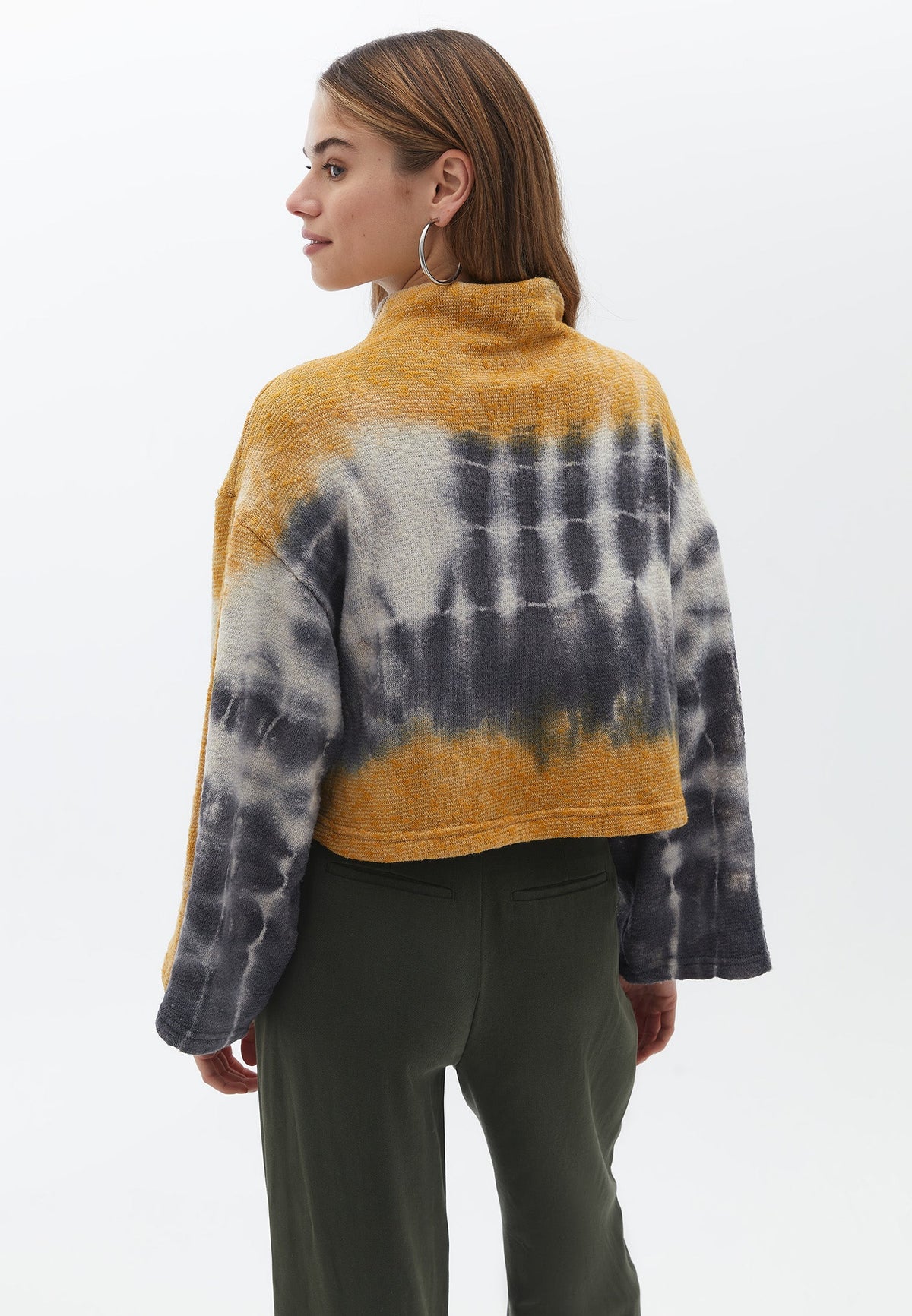 Oversize Cropped Tie-Dye Blouse - TIE DYE