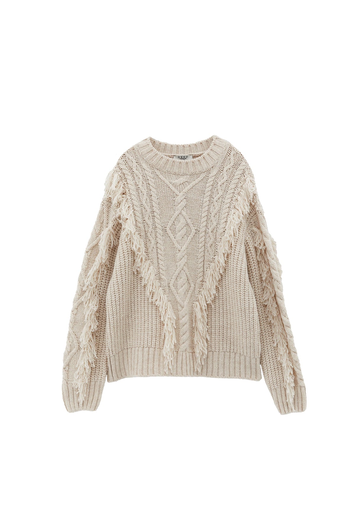Knit Sweater With Ribbed Details And Crew Neck - TURTLEDOVE