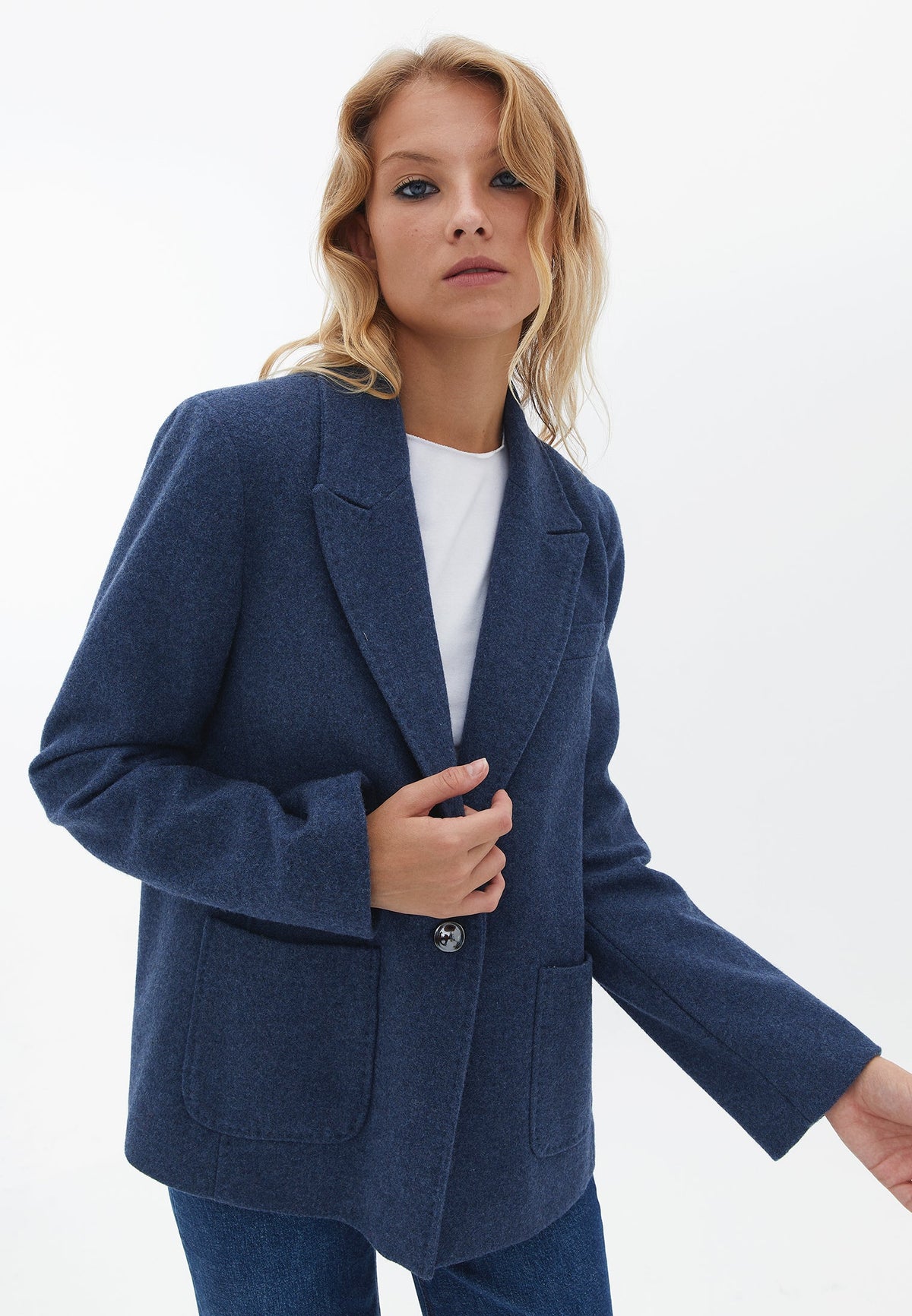 Boyfriend Jacket Long Sleeve - VINTAGE INDIGO
