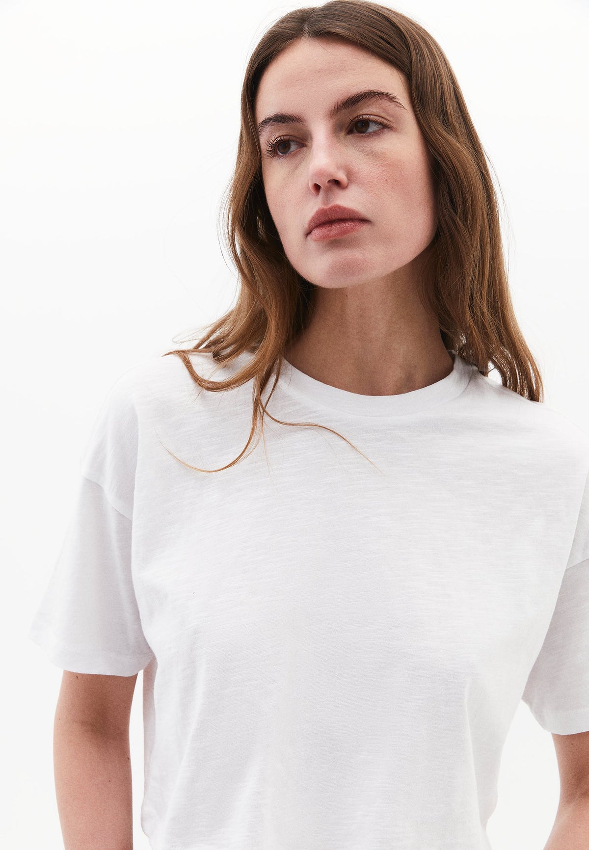 Cropped Loose Fit T-Shirt - WHITE