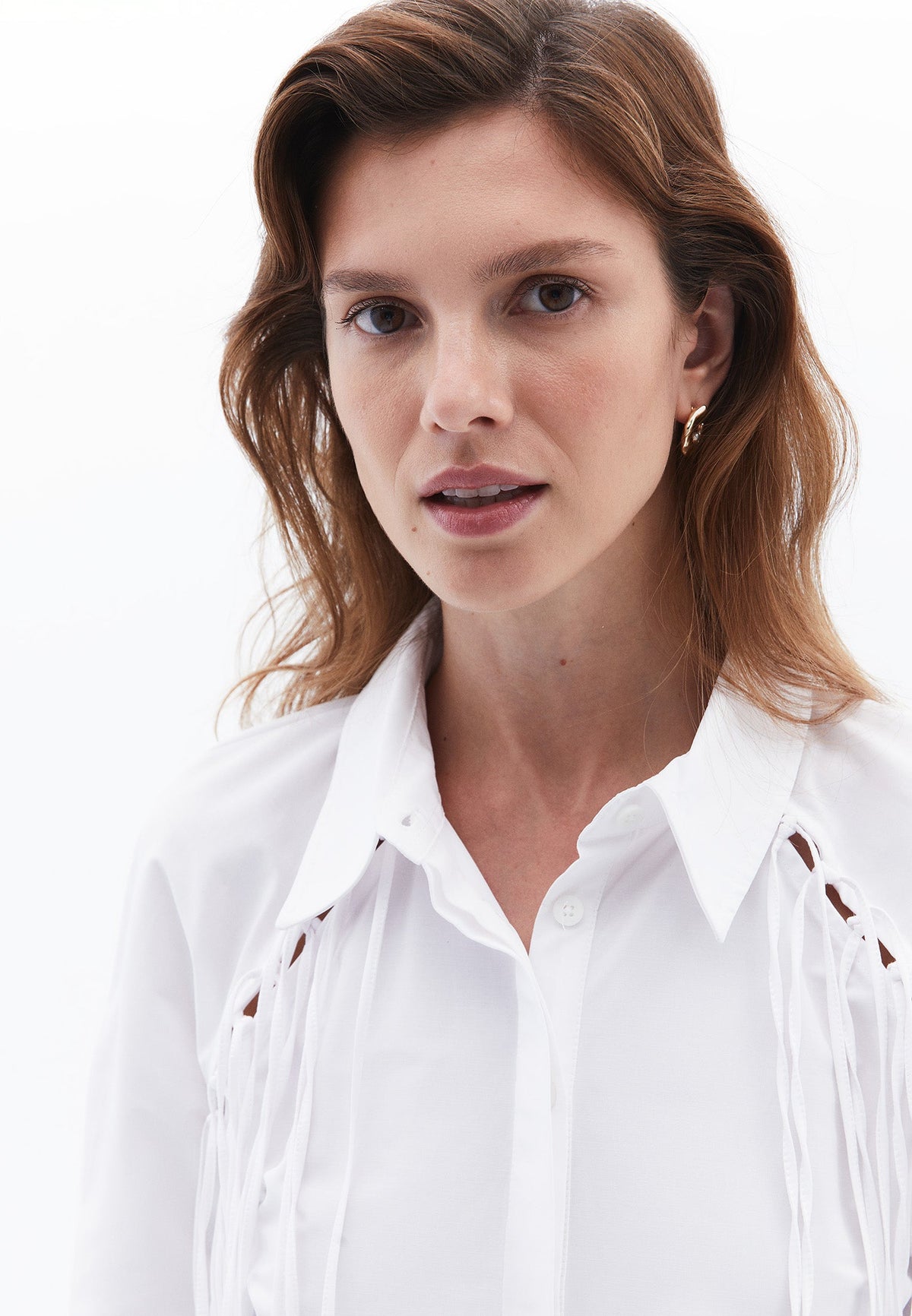 Slim Fit Shirt With Long Raglan Sleeve - WHITE