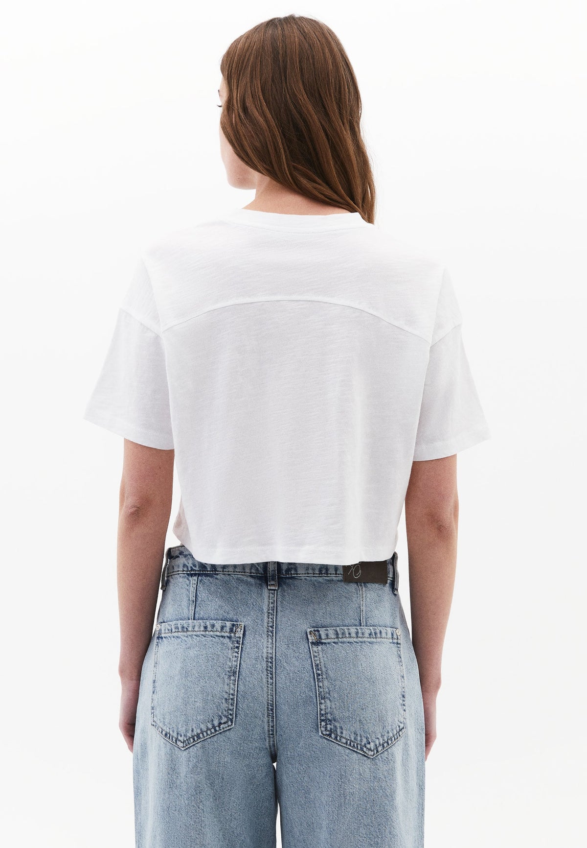 Cropped Loose Fit T-Shirt - WHITE