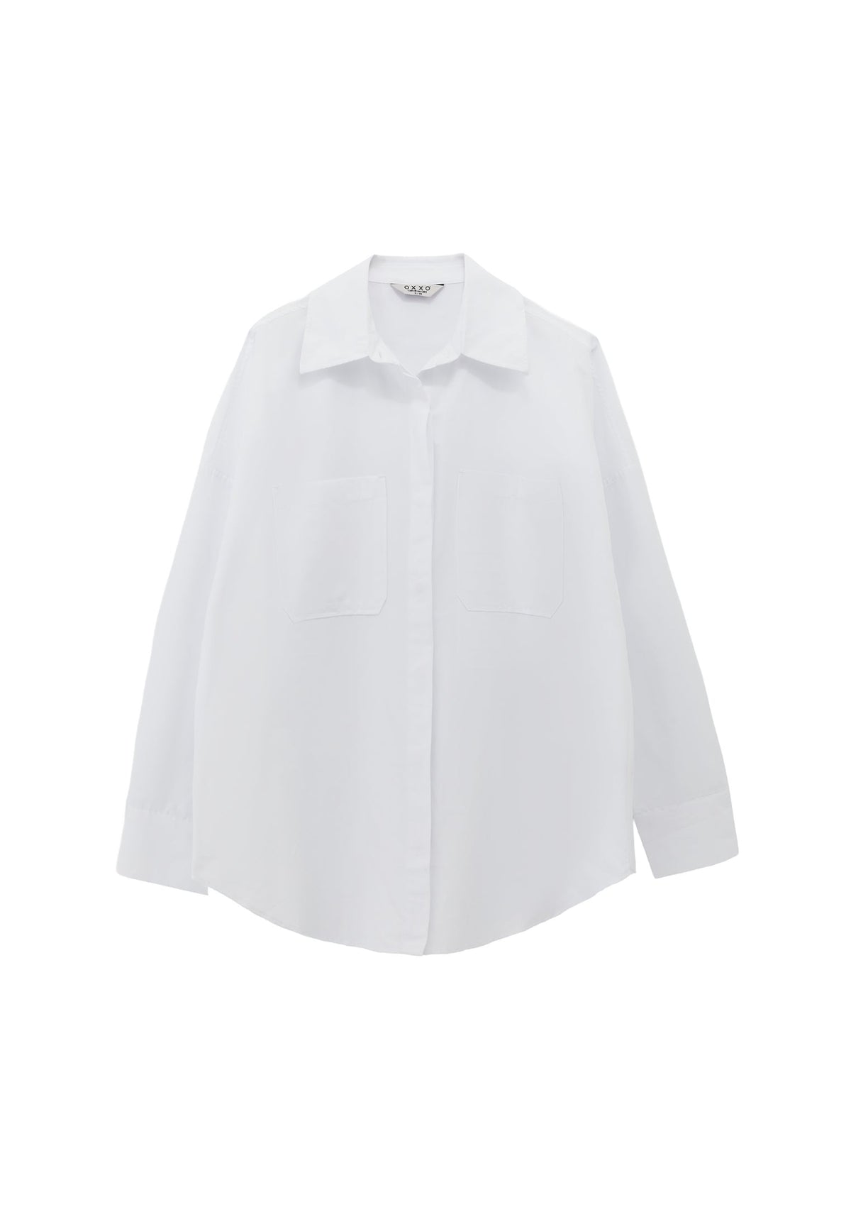 Button Detailed Tunic Shirt - WHITE