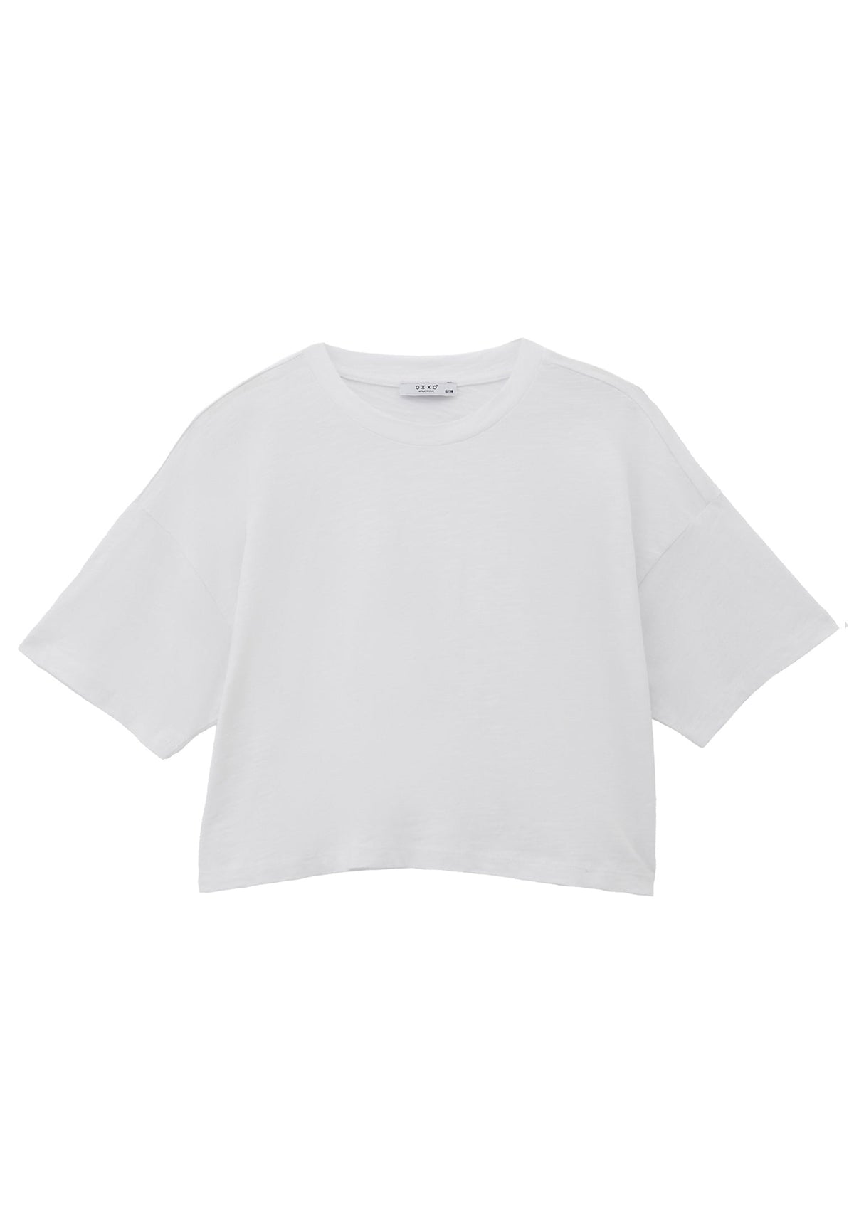 Cropped Loose Fit T-Shirt - WHITE