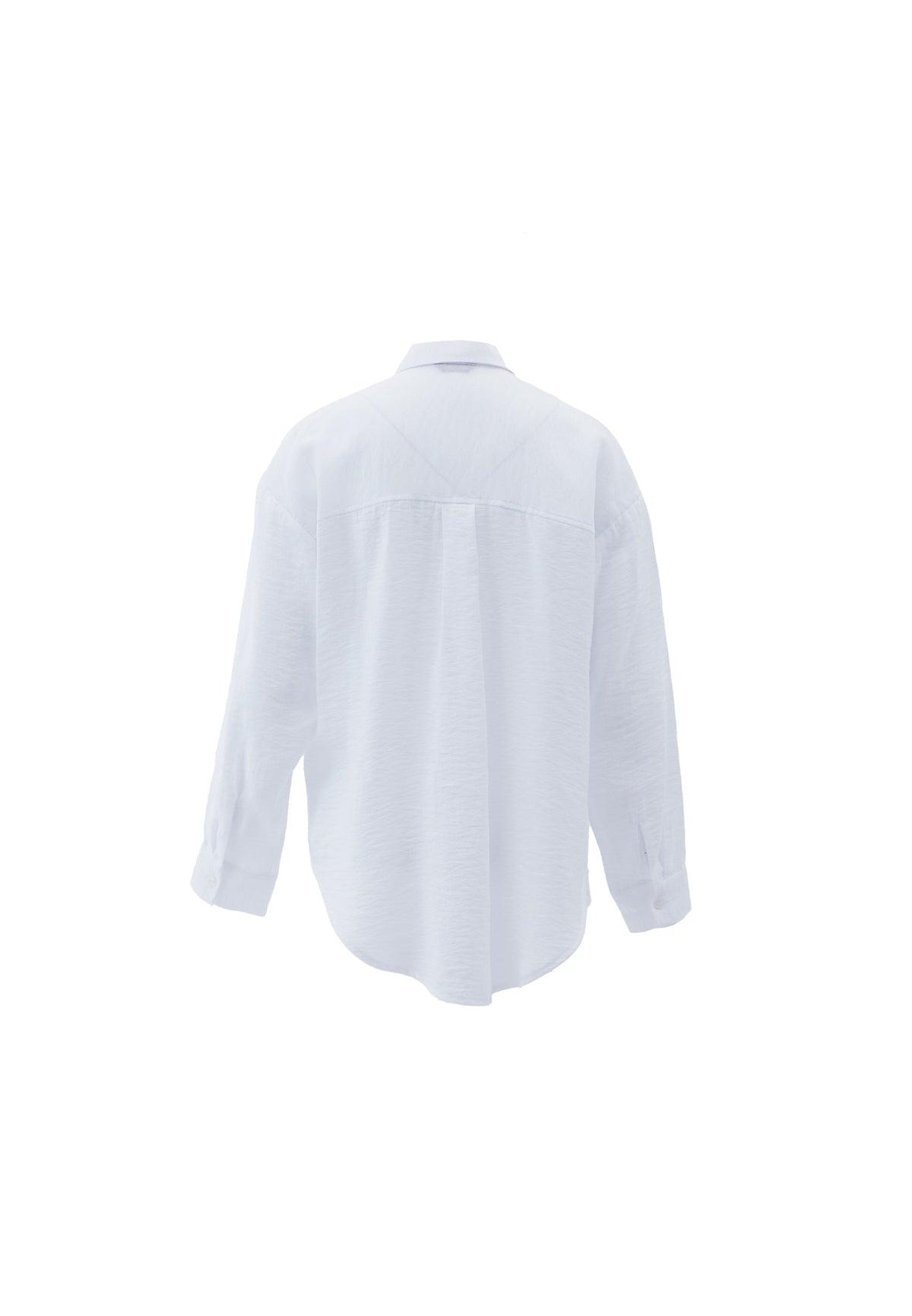 Button Detailed Oversize Shirt - WHITE