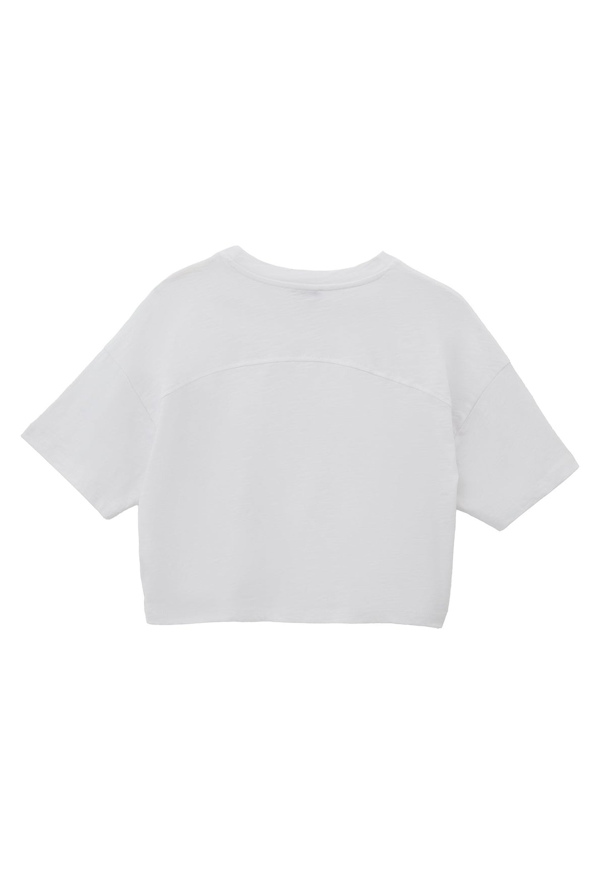 Cropped Loose Fit T-Shirt - WHITE